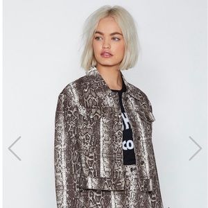 nasty gal snake Jean jacket new with tags